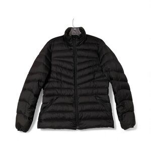 Lands' End Puffer Jacket Goose Down Women S Black Quilted Lightweight